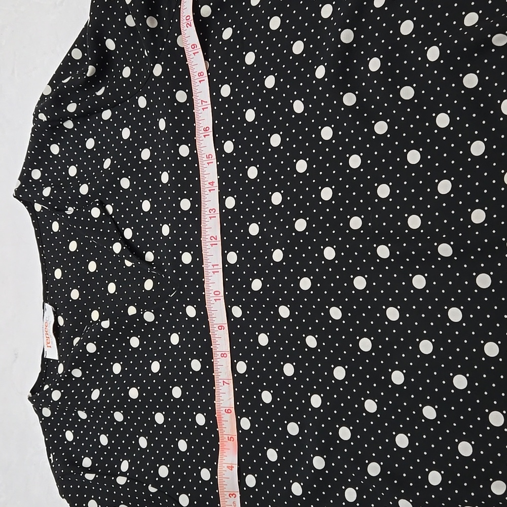 reneeC Quarter sleeve Sleeve Black and White Polkadot Blouse Size M‎ - Picture 10 of 11